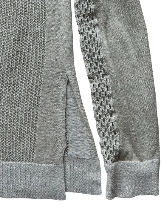 Lucky Brand Metallic Linen Blend Knit V-Neck Sweater Size Large in GUC - Picture 5 of 5